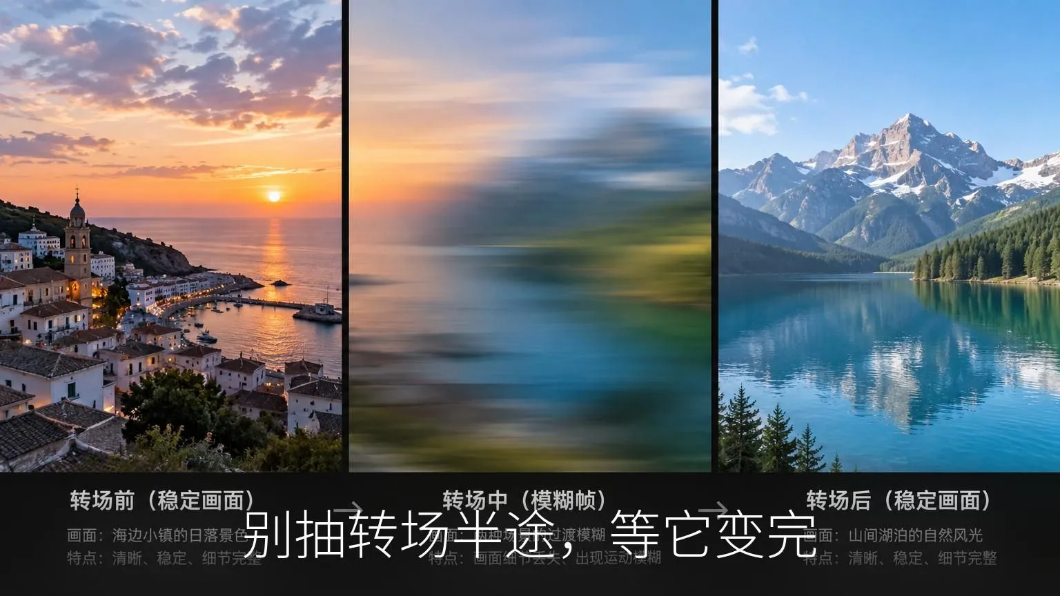 别抽转场半途,等它变完