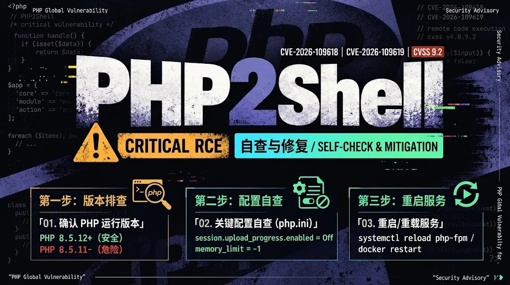php2shell漏洞全球暴雷：CVSS 9.2双高危漏洞排查与修复全流程，手把手教你自查PHP服务器是否中招-智慧商城