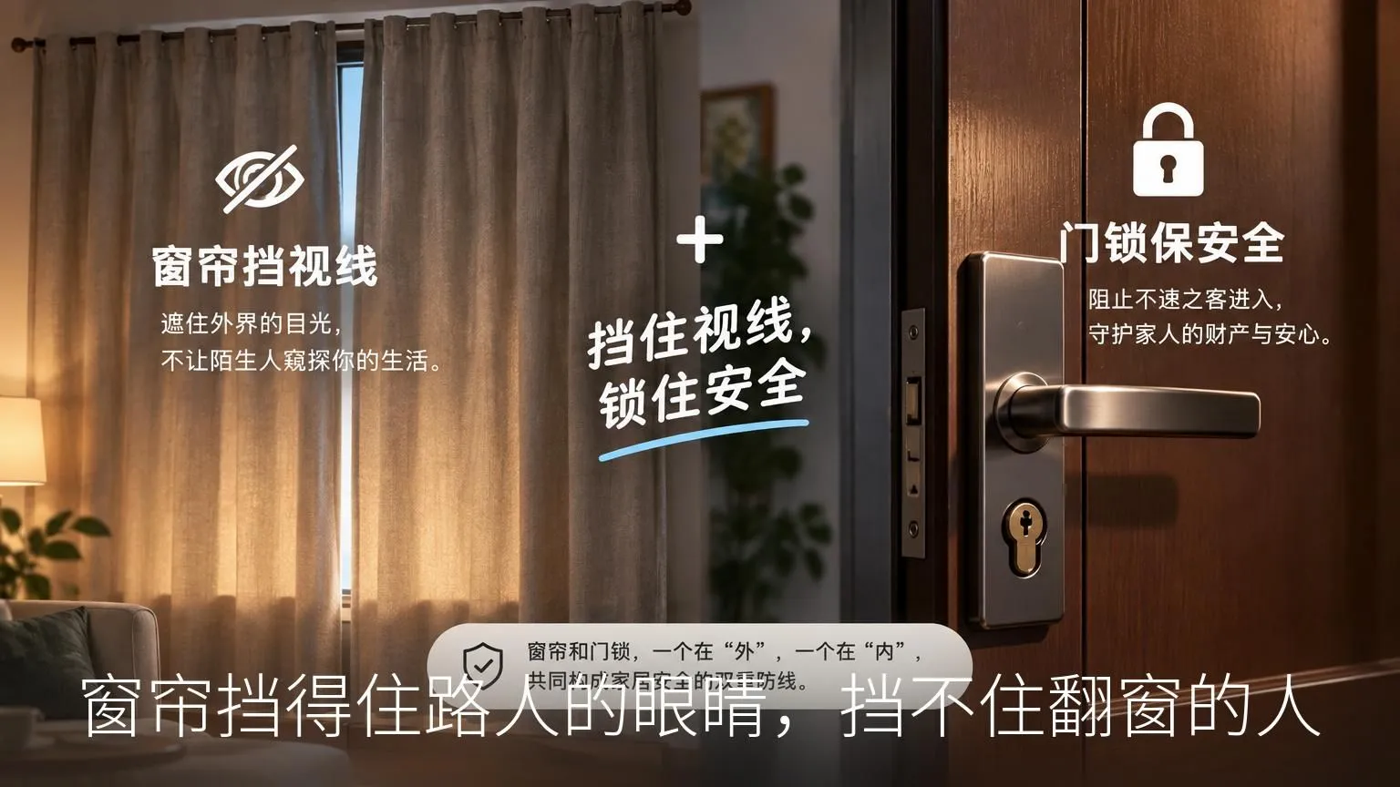 窗帘挡得住路人的眼睛,挡不住翻窗的人