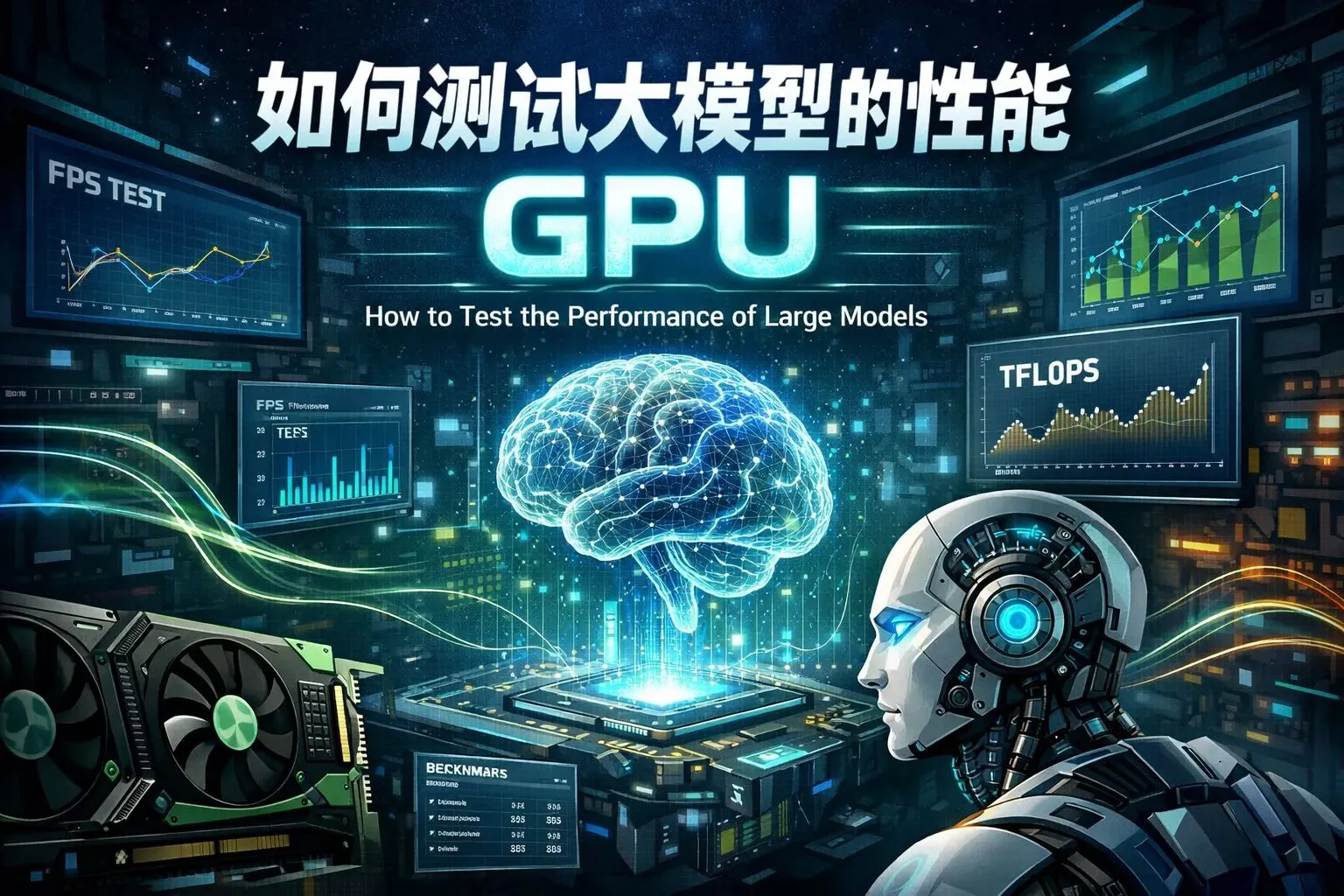 表现显卡跑分和硬件评估的科技感插图