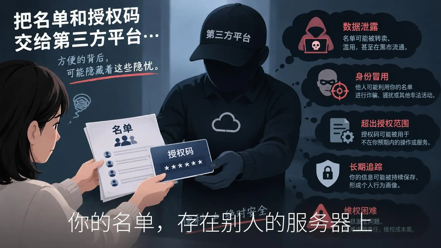 你的名单，存在别人的服务器上
