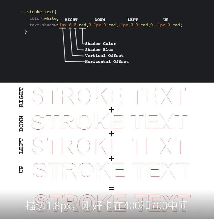 描边1.8px，刚好卡在400和700中间