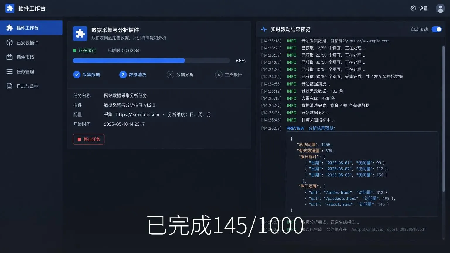 已完成145/1000